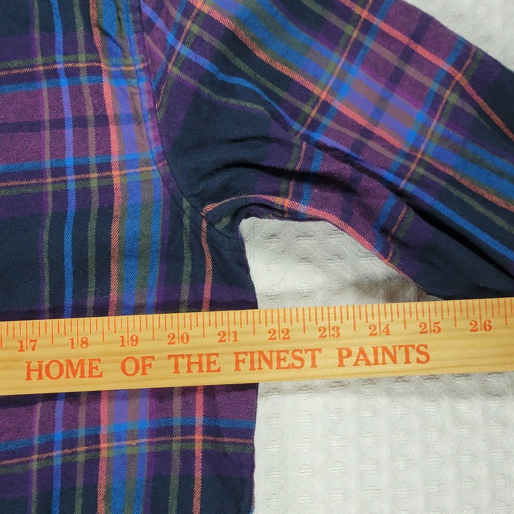 Urban Pipeline Ultimate Flannel Shirt Mens Large Purple Navy Pink Plaid Cotton - Picture 7 of 8